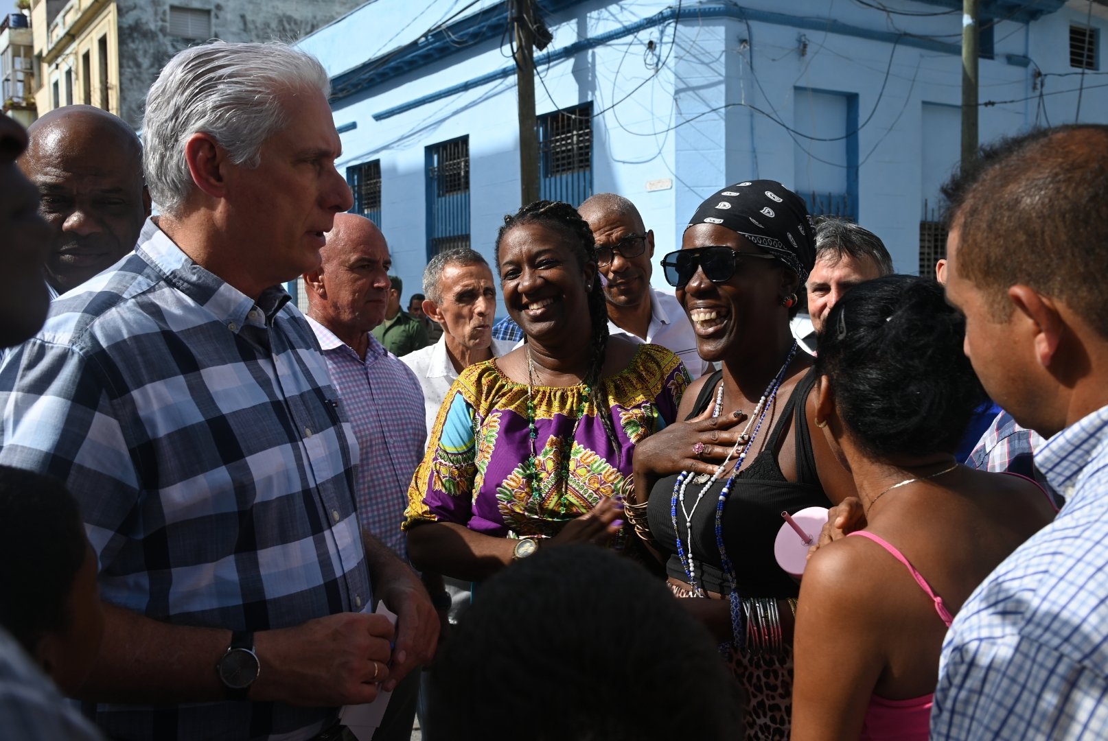 Miguel Díaz-Canel Bermúdez en intercambio con los principales dirigentes de los municipios de la capital cubana, en esta ocasión en Centro Habana.