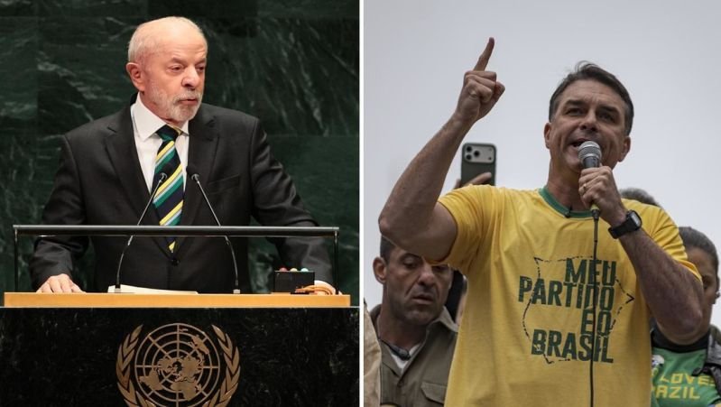 El presidente de Brasil, Luiz Inácio Lula da Silva, y su rival en las elecciones presidenciales, el senador Flávio Bolsonaro.
