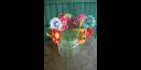 Florero con yoyos de tela