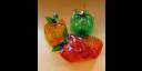 Frutas decorativas con botellas de plástico 