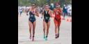 La cubana Leslie Amat (derecha), principal figura del triatlón en la Isla