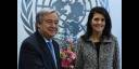 Antonio Guterres con Nikki Haley
