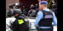 Fuerzas especiales de la policía en la Avenida Truman de Utrecht