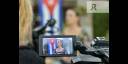 Primera Secretaria de la UJC Aylín Álvarez ofrece declaraciones a la prensa.
