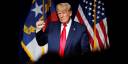 Trump, durante un momento de su intervención en Carolina del Norte