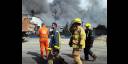 Bomberos en zona industrial de Matanzas
