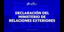Declaración del Ministerio de Relaciones Exteriores