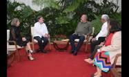 Manuel Marrero Cruz, con los integrantes del Consejo General del Notariado Español Alfonso Cavallé Cruz, delegado para América; y Andrea Murillo Fallas, consejera de Relaciones Internacionales