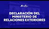 Declaración del Ministerio de Relaciones Exteriores