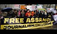 Manifestacion en Londres por libertad de Julian Assange