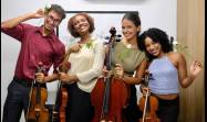 Alejandro Japón,Ana Gabriela León,Cristi Martínez y  Alicia Jardines integran el cuarteto de cuerdas Orígenes.