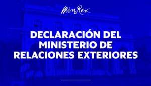 Declaración del Ministerio de Relaciones Exteriores