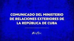 Comunicado oficial del Ministerio de Relaciones Exteriores