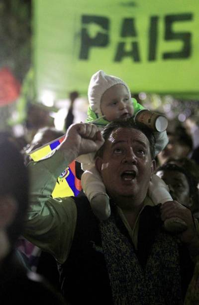 Bienvenida a Rafael Correa al Palacio Presidencial