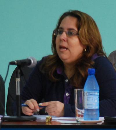Primera secretaria del Comité Nacional de la UJC, Liudmila Álamo Dueñas