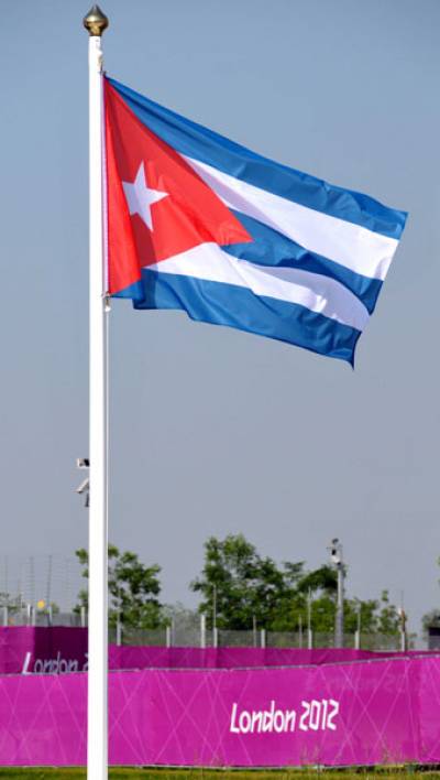 Bandera cubana en Londres