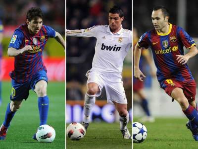 Messi, Cristiano e Iniesta