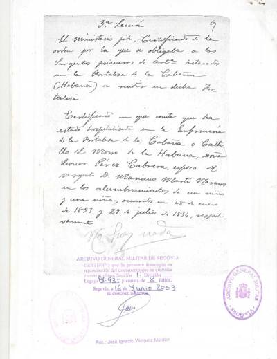 Expediente militar de Don Mariano Martí Navarro