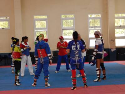 Durante el entrenamiento previo al Torneo Clasificatorio