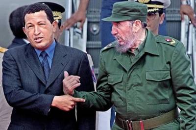 Fidel y Hugo Chavez