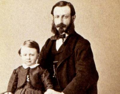 Julio Verne junto a su padre