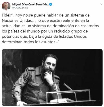 Twit del Presidente de Cuba