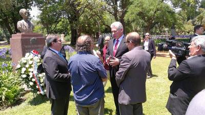 Díaz-Canel durante su visita a Argentina 