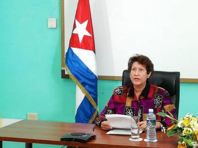 La ministra cubana de Educación, Ena Elsa Velázquez Cobiella