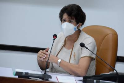 Ena Elsa Velázquez Cobiella, Ministra de Educación, en el balance anual del Ministerio de Educación