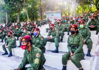 Tropas de prevención escuchan a Orlando Cardoso Villavicencio