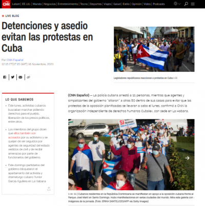 Portada de CNN en español sobre el 15N