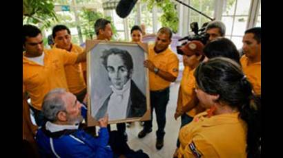 Fidel y jóvenes abogados venezolanos