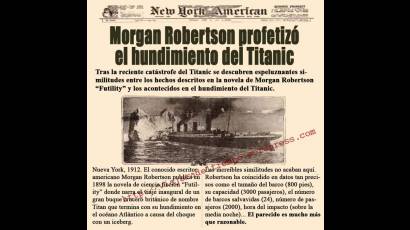 Morgan Robertson profetizó el hundimiento del Titanic