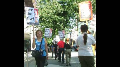 Manifestación popular a favor de los Cinco en Bruselas
