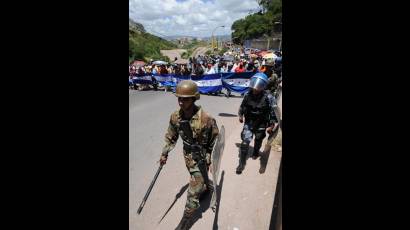 Marcha de protesta en Honduras