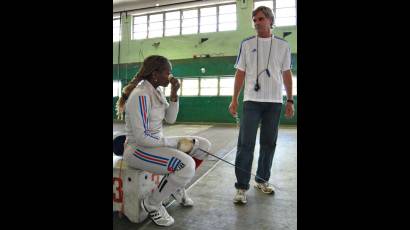 La cubana Zuleydis Ortiz en Campeonato Mundial de esgrima