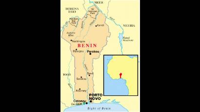 Mapa de la República de Benin