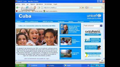 Presentación de la página web de la oficina de UNICEF en Cuba