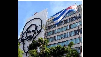 Imagen de Camilo en la Plaza de la Revolución