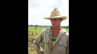 Dany Rivero García, joven campesino Vanguardia Nacional de Villa Clara