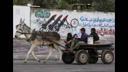 Carreta en las calles de Gaza