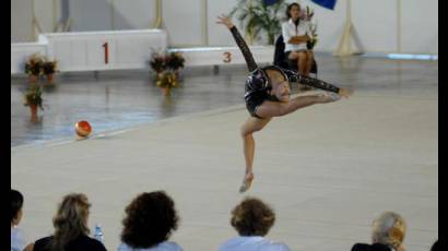 Dailén Cutiño durante su presentación en el Panamericano Juvenil de Gimnasia Rítmica