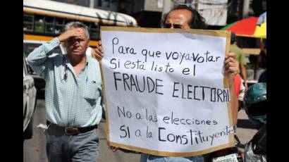 Hondureños rechazan elecciones ilegales