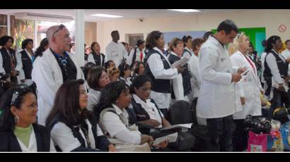 Regreso de Bolivia de la brigada médica cubana Moto Méndez