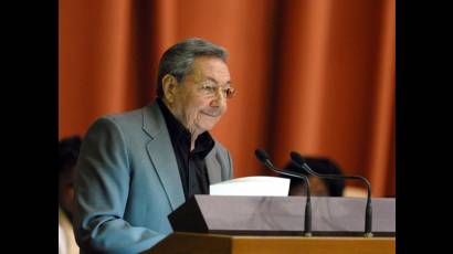 Raúl Castro Ruz en la sesión de clausura de la Asamblea Nacional del Poder Popular