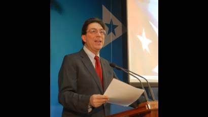 El canciller cubano Bruno Rodríguez Parrilla, en conferencia de prensa