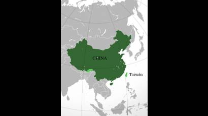 Mapa de China y Taiwán