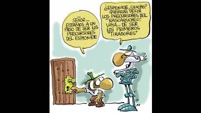 Sancho y Quijote conversan