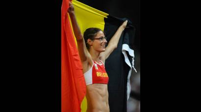 Saltadora de altura belga Tia Hellebaut regresa al deporte activo