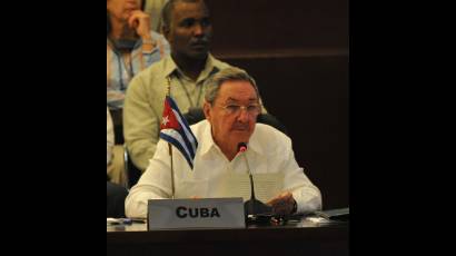 Raúl Castro durante su intervención en la Cumbre de la Unidad de América Latina y el Caribe